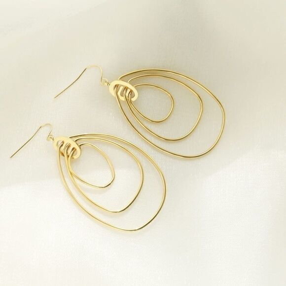 Unique 14k Gold Plated Boho Dangle Earrings - Picture 3 of 6